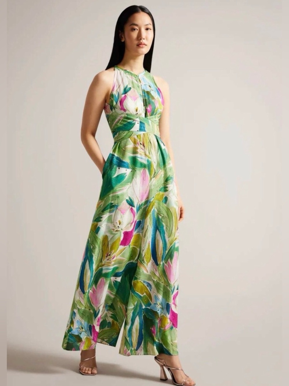TedBaker Jumpsuit Halter Maxi Dress - Picture 1 of 13
